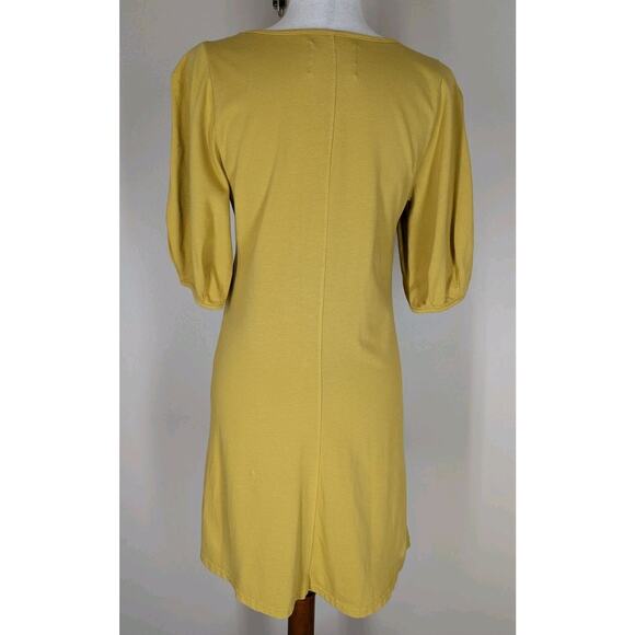 VELVET By Graham & Spencer Meghan Puff-Sleeve Mini Dress Butter Cup Small - Picture 5 of 14